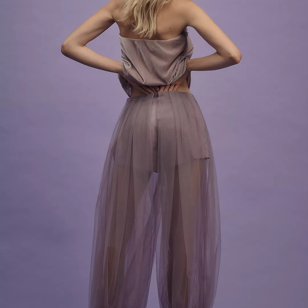 NWT By Anthropologie Tulle Balloon-Leg Pants - Picture 3 of 4